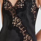 DIAMOND SILK SHORT CHEMISE BLACK