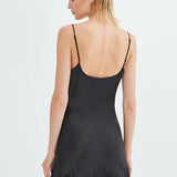 DIAMOND SILK SHORT CHEMISE BLACK