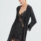DIAMOND SILK SHORT ROBE BLACK