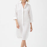 LINEN SHIRT DRESS WHITE