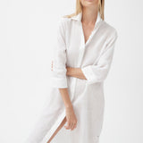 LINEN SHIRT DRESS WHITE