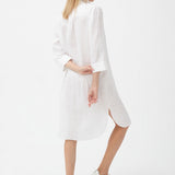 LINEN SHIRT DRESS WHITE