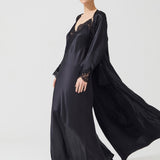DIAMOND SILK LONG ROBE BLACK