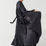 DIAMOND SILK LONG ROBE BLACK