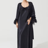 THE MOON SILK ROBE BLACK