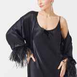 THE MOON SILK ROBE BLACK