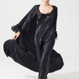 THE MOON SILK ROBE BLACK