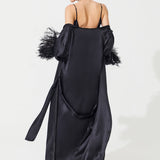 THE MOON SILK ROBE BLACK