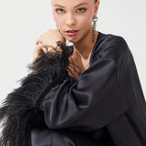 THE MOON SILK ROBE BLACK