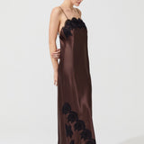 RITA SILK CHEMISE BROWN