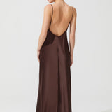 RITA SILK CHEMISE BROWN