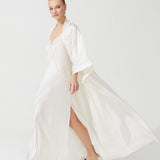 JOY SILK LONG ROBE ECRU