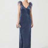 FLYING BIRD VELVET DRESS