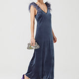 FLYING BIRD VELVET DRESS