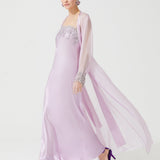 ZEN SILK LONG ROBE PINK
