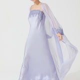 ZEN SILK LONG ROBE PURPLE