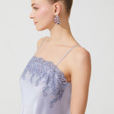 ZEN SILK LONG CHEMISE SOFT PURPLE
