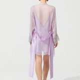ZEN SILK SHORT ROBE PINK