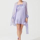ZEN SILK SHORT ROBE PURPLE