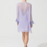ZEN SILK SHORT ROBE PURPLE
