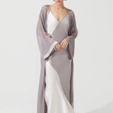 DECO SILK ROBE GREY-WHITE