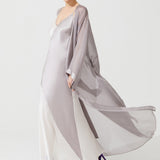 DECO SILK ROBE GREY-WHITE