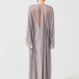DECO SILK ROBE GREY-WHITE