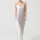 DECO SILK CHEMISE GREY-WHITE