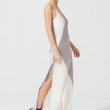 DECO SILK CHEMISE GREY-WHITE