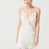 DIAMOND SILK SHORT CHEMISE ECRU