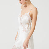DIAMOND SILK SHORT CHEMISE ECRU