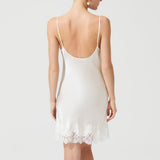 DIAMOND SILK SHORT CHEMISE ECRU
