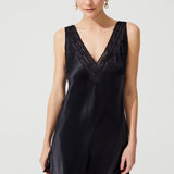JOY A SILK SHORT CHEMISE BLACK