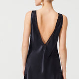 JOY A SILK SHORT CHEMISE BLACK