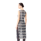 GRAY SLITTLE TRANSPARENT DRESS