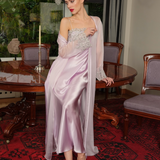 ZEN SILK LONG ROBE PINK