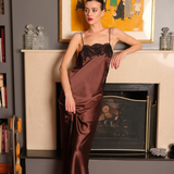 RITA SILK CHEMISE BROWN