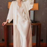 JOY SILK LONG ROBE ECRU