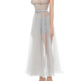 FAIRY TALE LONG TULLE CHEMISE GRAY