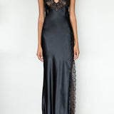 CHERI SILK CHEMISE BLACK