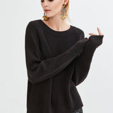 HEART BREAK REGLON SLEEVE SWEATER BLACK