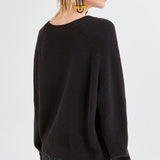HEART BREAK REGLON SLEEVE SWEATER BLACK